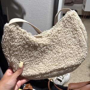 Cream Textured Women's Bag